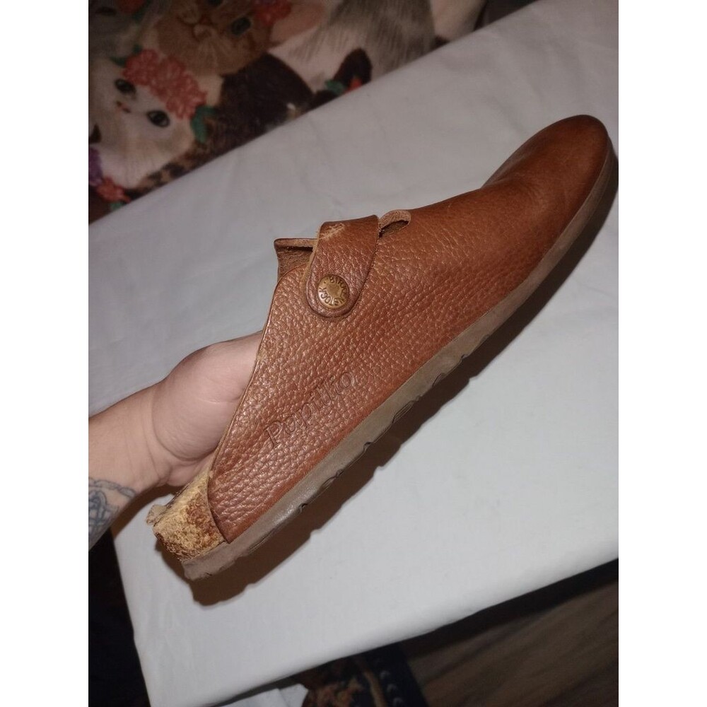 Birkenstock Papillio Women’s 39/8 Mens 6 Brown Leather Sandal Clog Damaged AS IS